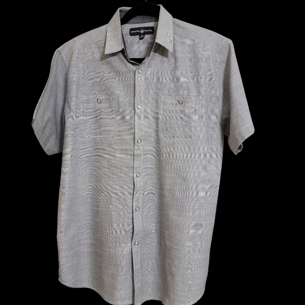 BEVERLY HILLS POLO CLUB Men's Short Sleeve Shirts Gray- M - Picture 2 of 4
